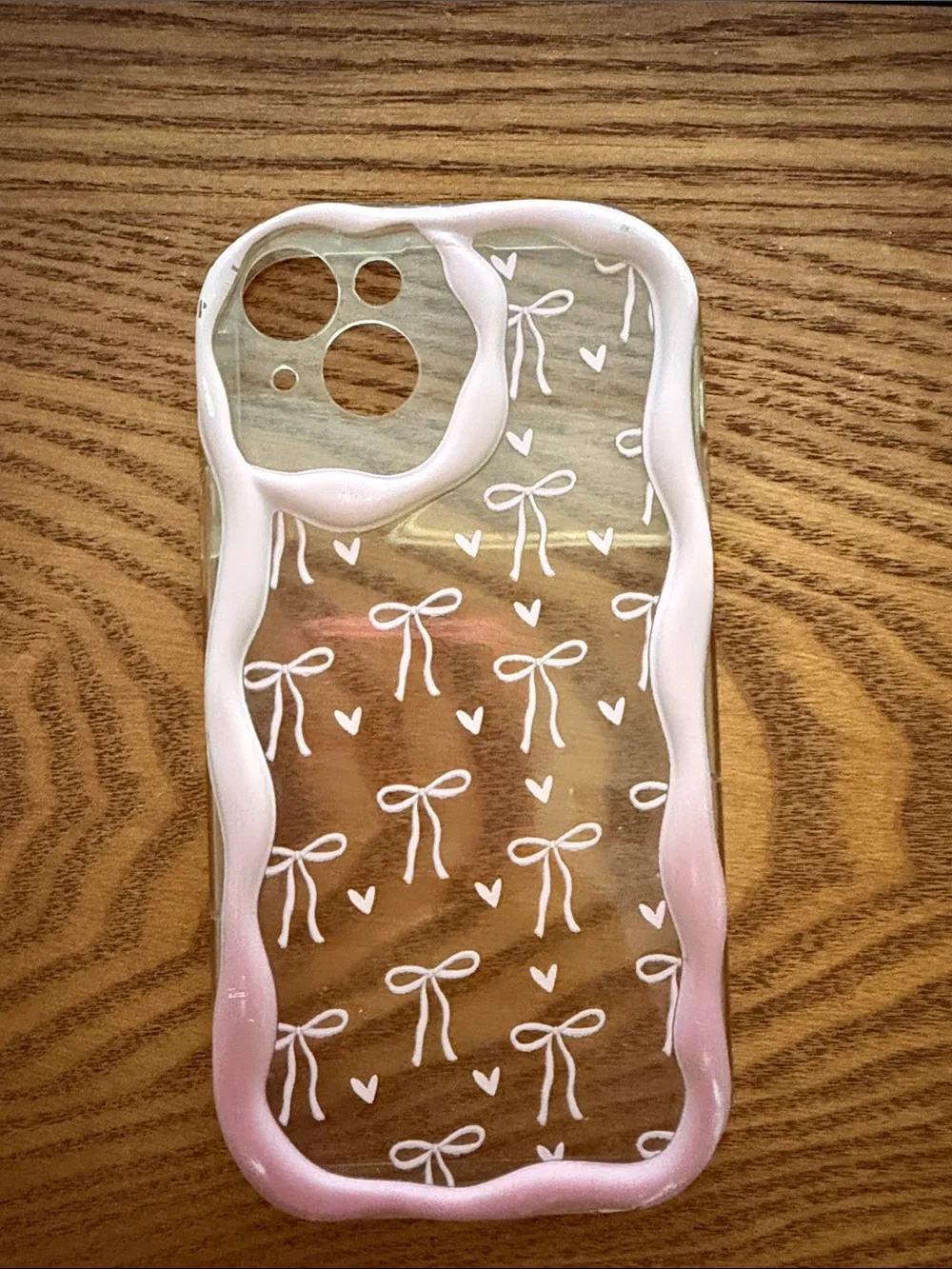 Clear Pink Bow iPhone 15 Plus Case